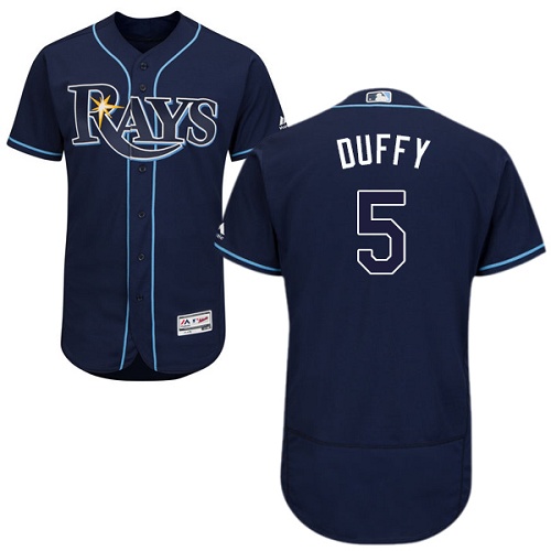 Rays #5 Matt Duffy Dark Blue Flexbase Authentic Collection Stitched MLB Jersey